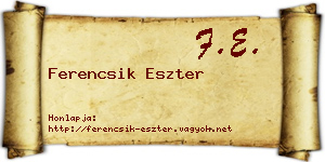 Ferencsik Eszter névjegykártya